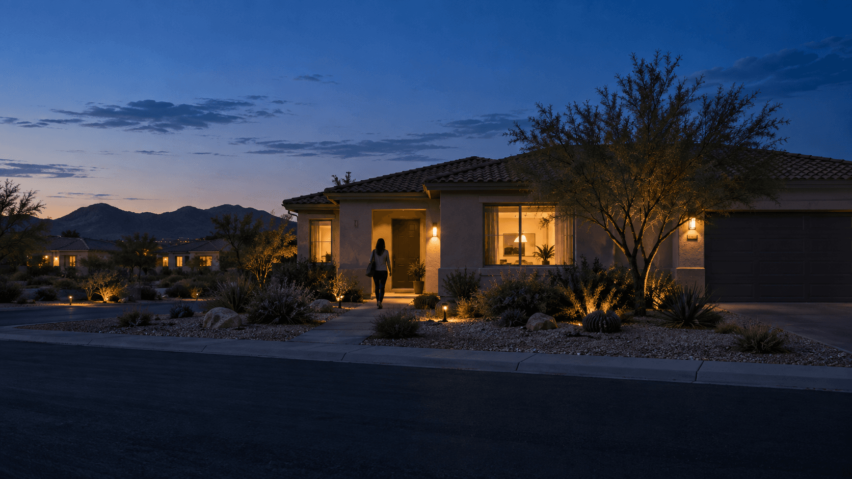 A Phoenix home at blue hour